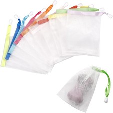 10PCS Mesh Soap Bag, Exfoliating Soap Saver Pouch, Foam Net Soap Saver, Soap Bag