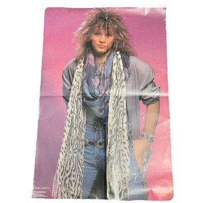 BON JOVI Vintage 1986 Original Poster Jon Bon Jovi FUNKY 1980's | eBay