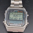 SEIKO Japan 1985 Original Vintage Retro D409-5030 A0 Silver Wave Digital watch