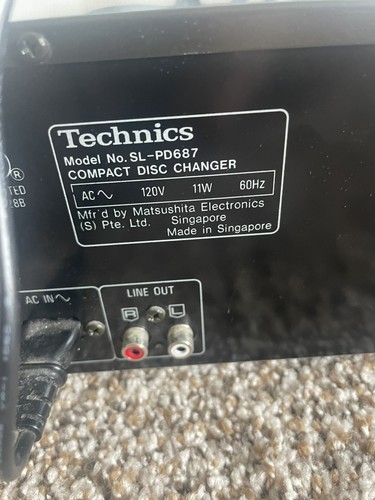 Technics SL-PD687 5-Disc Karussell CD Player Compact Disc Wechsler, ohne Fernbedienung - Bild 3 von 3