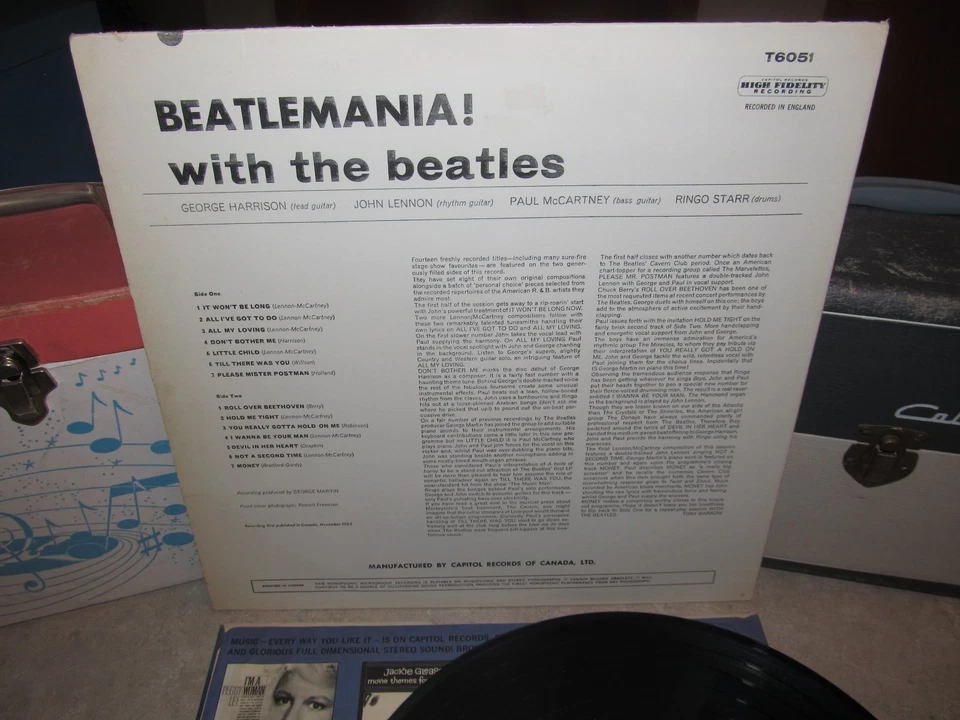 BEATLEMANIA! With The Beatles - VINTAGE  Vinyl - T6051 - Canada 1963 - NM!! - Image 2 of 4