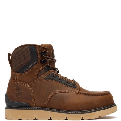 Georgia Boot Men's 6'' Carbon Flex Wedge Waterproof Moc-Toe Work Boot