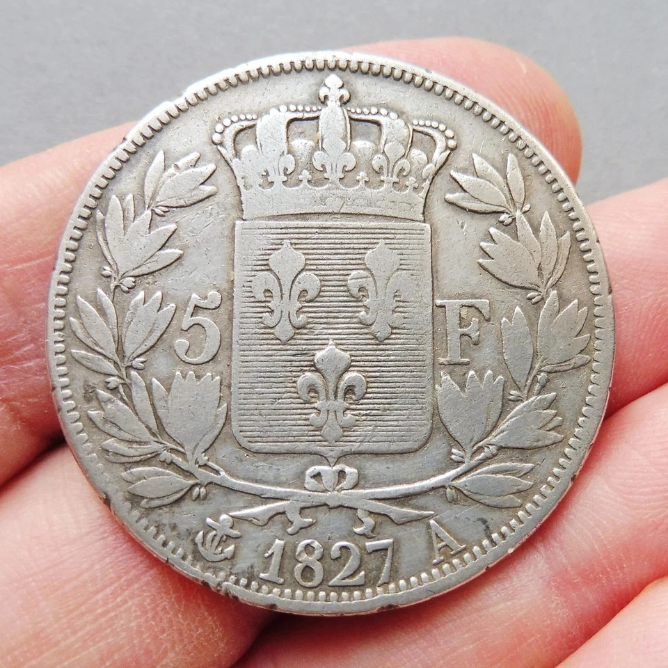 Charles X - 5 Francs - 2e Type - 1827 A Paris - Photo 2/2