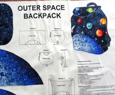 Outer Space Backpack Craft Panel Blue Night Sky with Planets & Stars