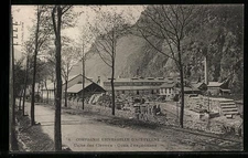 Old postcard Livet-et-Gavet, Compagnie Universelle d'Acétylène, Usine des Clavaux, Quays 