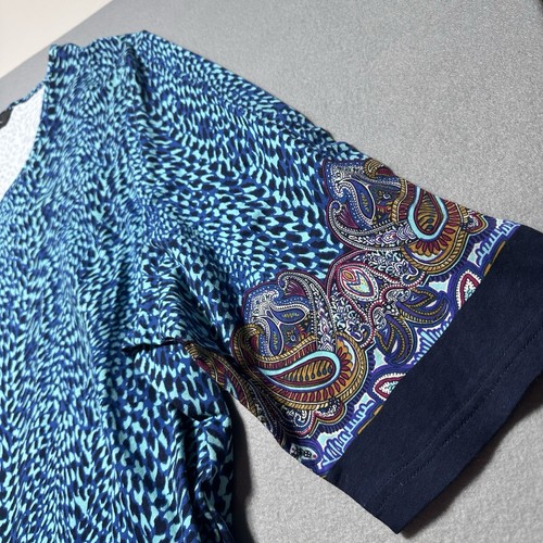 Ulla Popken Tunic Dress Women's Top Size 24/26 Paisley Print 3/4 Sleeve Boho Art - Picture 3 of 6