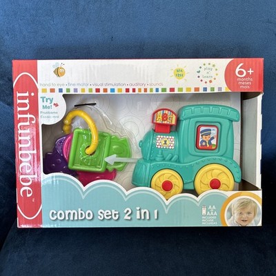 Infunbebe Combo Set 2-in-1 toy featuring a Train And A set of Keys 6+ Months