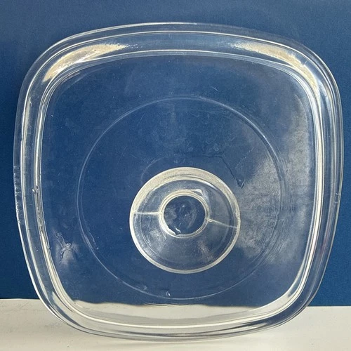 Vintage Pyrex Square A 7 C GLASS Casserole LID ONLY with handle