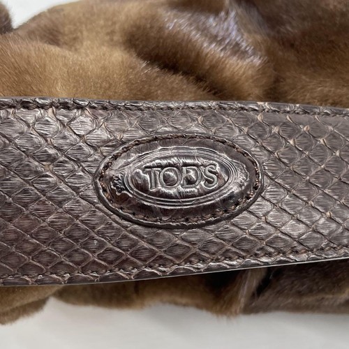 TOD'S Schultertasche Limited Edition Nerz Fell & Schlangenleder Muster Leder Gut - Bild 15 von 20