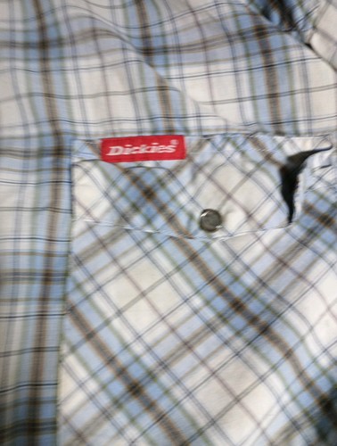 Dickies Western Hemd Herren 2XL kariert Perlen Druckknopf Kurzarm Cowboy Style - Bild 6 von 13