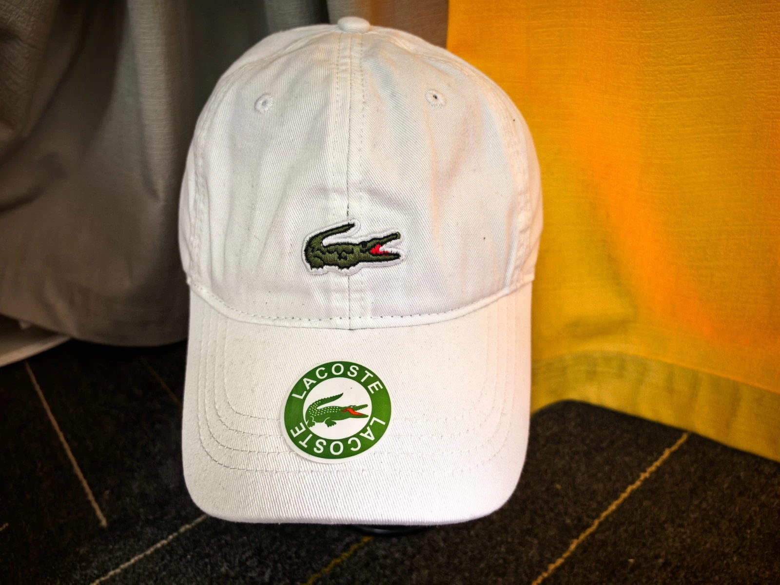 Lacoste classic sporty casual cap white adjustable baseball cap street style