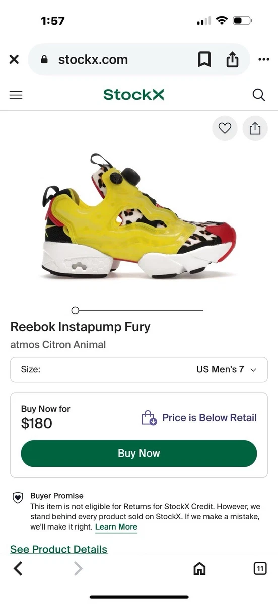 Reebok atmos x Instapump Fury Citron Animal for Sale