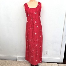 Womens Cottagecore Linen Blend Maxi Dress Medium Coquette Dainty Indie Casual