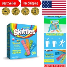 Skittles Singles To Go Tropical Drink Mix, 30 Single Servings, Flavor Variety