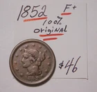 Photo of a 1852-P Large Cent from an eBay listing that sold on Jul 19, 2026