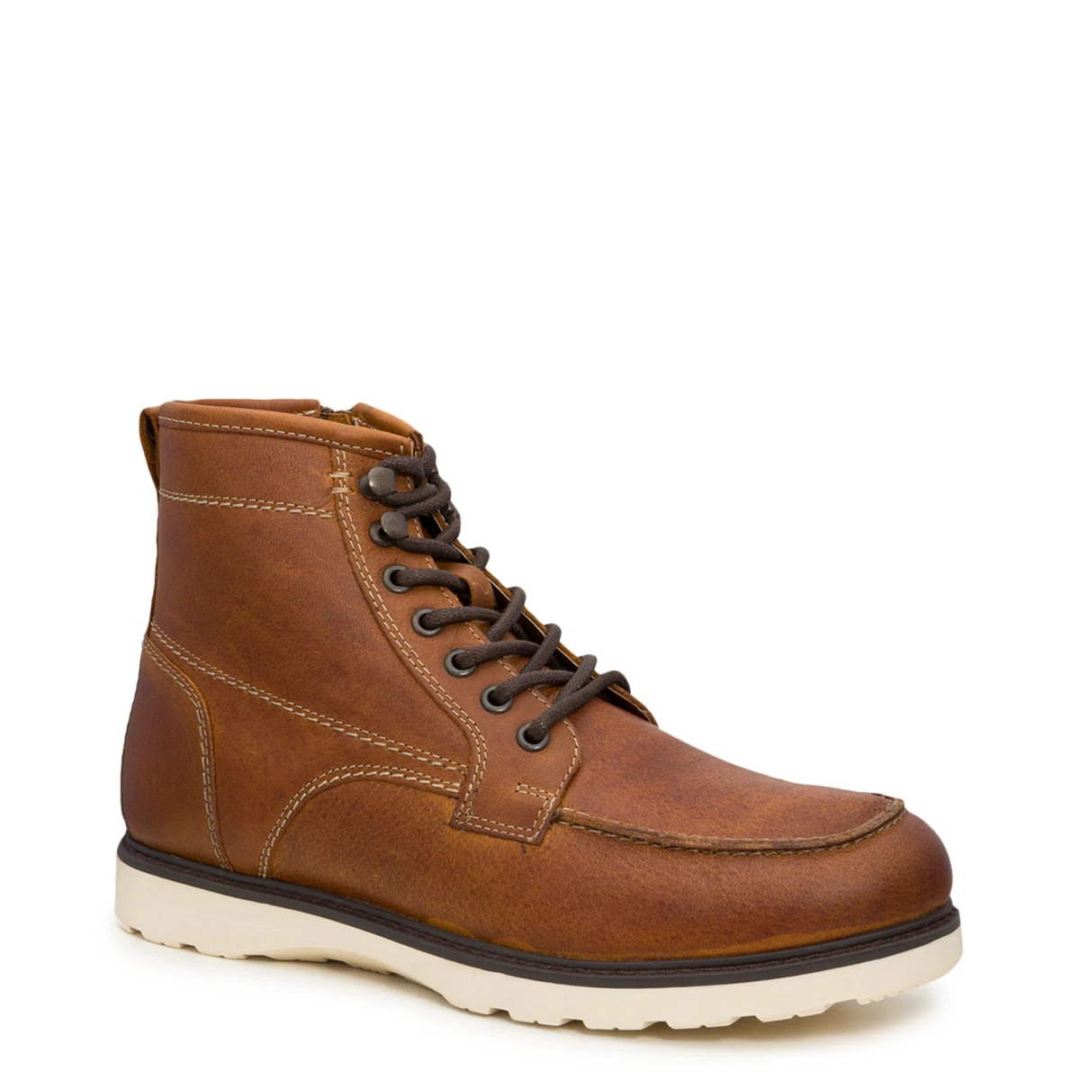 New Crown Vintage Simcha Brown Leather Lace Up Boots Men\'s Size 9.5 Wide crown-vintage-Taupe-Lanbart-  main image 3