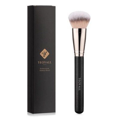 TEOYALL Domed Foundation Brush, Soft Dense Synthetic Bristles Blending Black 