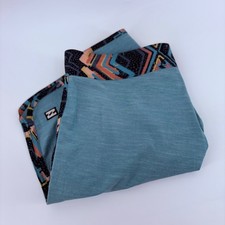 Billabong Recycler Pro Board Shorts Teal Geometric Print Drawstring Men Size 31