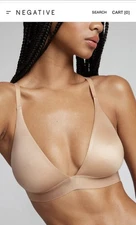 Negative Underwear Glace Triangle Bra in Buff Size 2