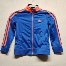 Adidas Firebird Tracksuit Jacket Pants Youth Size 5 Blue Orange Stripe 13706
