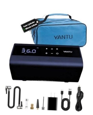  Dual Cylinder Tire Inflator Portable Air Compressor With Dual-cylinder-blue