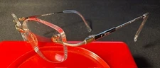 Woman's Eye Glass Frames Rimless Cazal Germany MOD 412 Gold With White Bars
