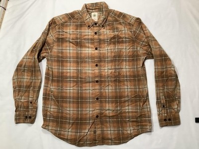 The Territory Ahead Shirt Mens Large Brown Plaid Long Sleeve Button Down Cotton
