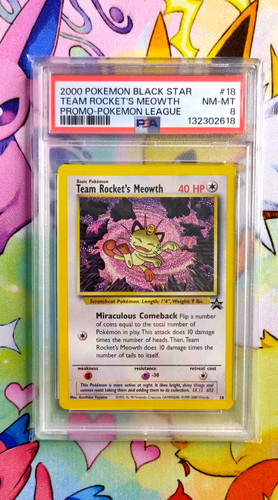Team Rocket's Meowth graded PSA 8 for sale on eBay