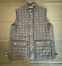 Chaps Men’s Navy Blue Quilted Full-Zip  Snap Sleeveless Vest Size M NEW