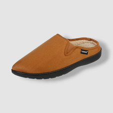 Isotoner Men's Brown Microsuede Hoodback Memory-Foam Slippers Shoe Size 9.5-10.5