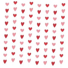 80 Red Pink Heart Garland - Valentines Love Heart Hanging Garlands, Heart B