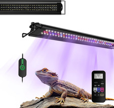 12W UVB Reptile Light, Dimming UVB UVA Reptiles Strip Lamp, LCD Remote Control w