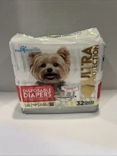 Paw Inspired 13211 Ultra Protection Disposable Dog Diapers Bulk - 32 Count