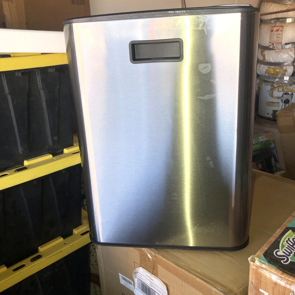 Cubo de basura de cocina DBAL doble compartimento de plástico 30L 8 galones Foto 3 de 4