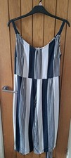 Gerard Navy Blue and White Virtical Striped Jumpsuit with matching belt 18
