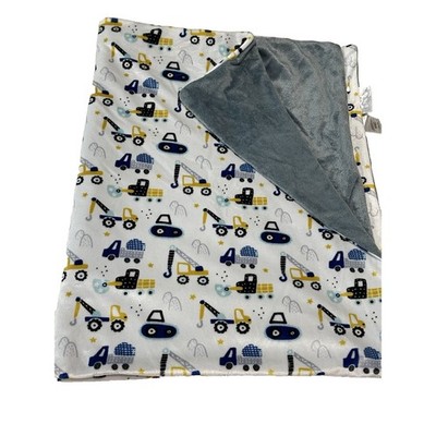 Lila & Jack Construction Blanket Velour Fleece Plush Trucks Crane Dump Security