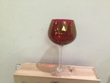 irridiscent luster  red baloon glass 8.5''x3.25'' mint