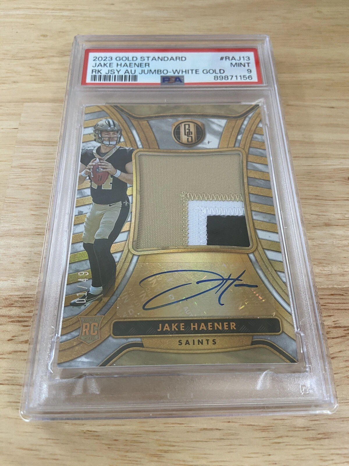 Jake Haener Panini Gold Standard Rookie Jersey Autographs Jumbo #RAJ13 White Gold