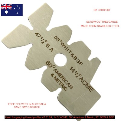 Screw Cutting Gauge essential for screw cutting on the Lathe  Stainless Steel