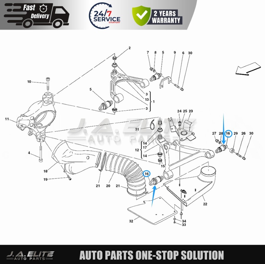 8pcs Front or Rear Lower Control Arm Bushing for Ferrari 430 360, OEM:209166