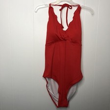 Old Navy One Piece Swim Suit Womens Size XL Orange Lettuce Edge Bathing Suit NWT