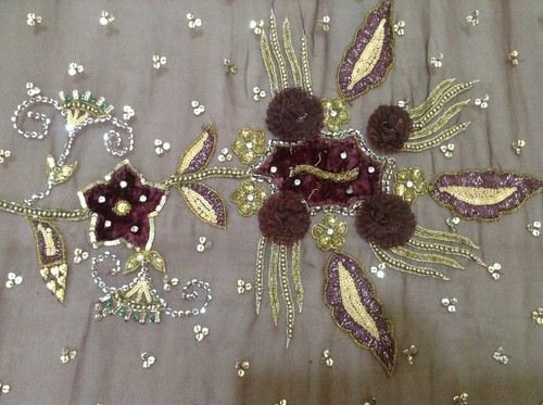Om Vintage Dupatta Georgette Sequins Work Brown Scarves Stole Veil Hijab AD-1341 - Picture 6 of 12
