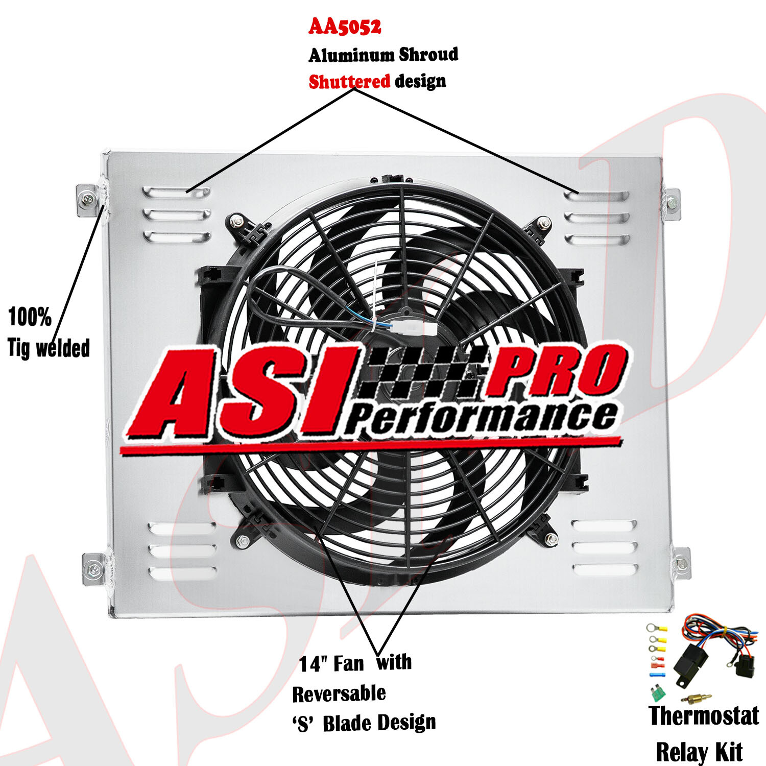 Aluminum Shroud + 14'' Fan + Relay For 1968-1973 1972 Dodge Dart Plymouth Duster