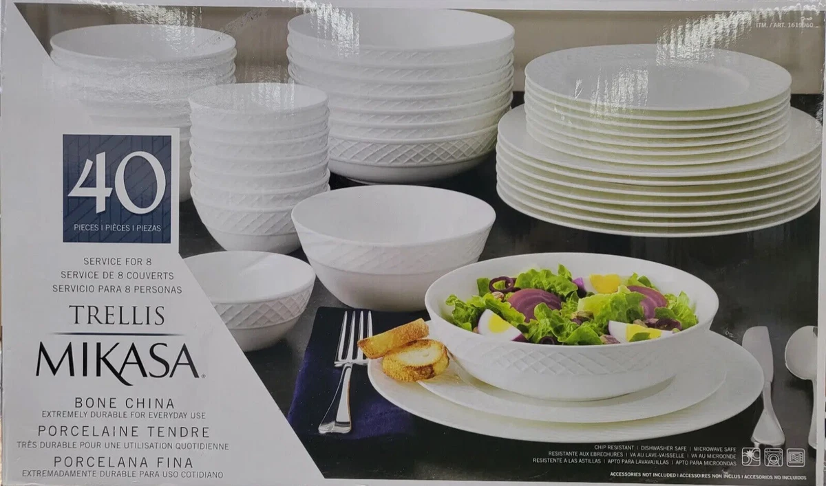 Mikasa Trellis Bone China 40Piece Dinnerware