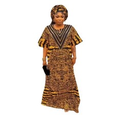 African Women Plus Size Print Long Dress Loose Boubou Dashiki Kaftan Robe Ankara
