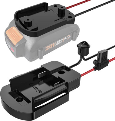 Power Wheel Adapter with Fuse & Switch, Secure Battery Adapter for WORX 20V Powe