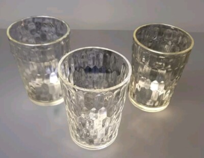 Juice Glass HEX OPTIC Honeycomb Crystal Small Flared Juice Tumbler Country Core 