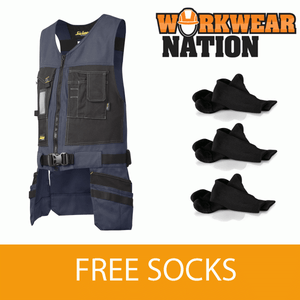Snickers 4254 Utilità Lavoro Attrezzo Gilet, Tela + Gratis Calzini azul Navy Snickers 4254 Utilità Lavoro Attrezzo Gilet, Tela + Gratis Calzini azul Navy