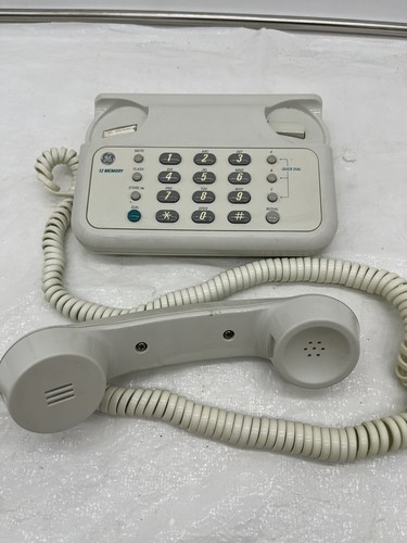 Teléfono fijo GE 12 números de memoria 2-9230A con cable teléfono de marcación rápida blanco - Imagen 3 de 10