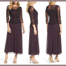 NWT Pisarro Nights Embellished Mesh Gown New Wine SZ 2 G188